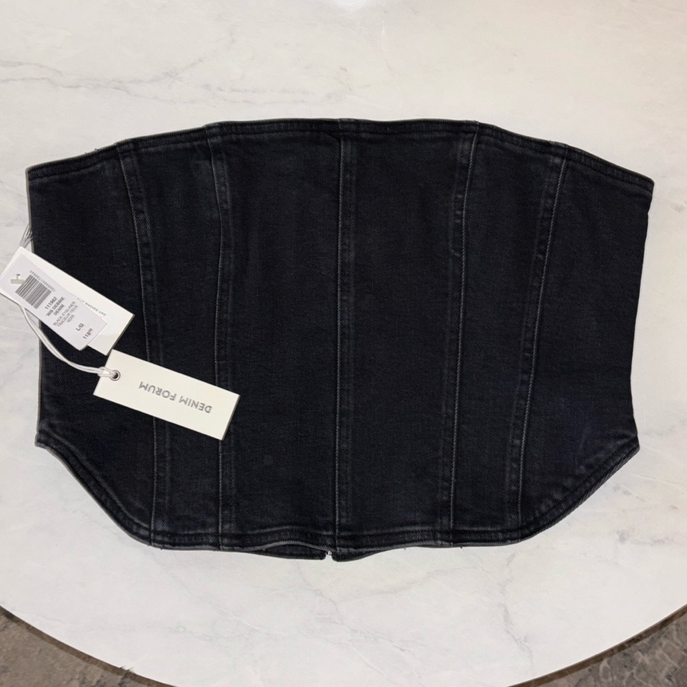 Denim Forum strapless Bustier top